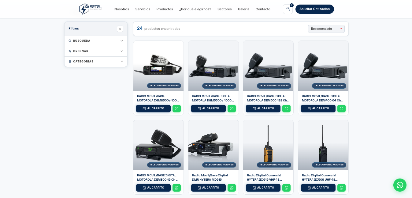 Tienda SETEL — captura 3