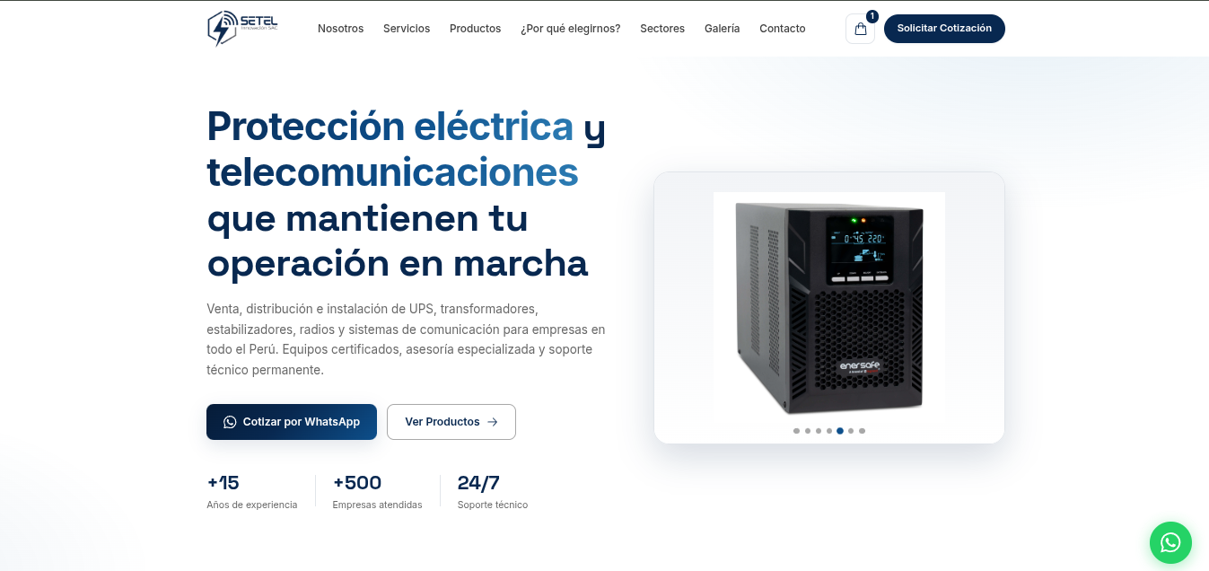 Captura del proyecto Tienda SETEL