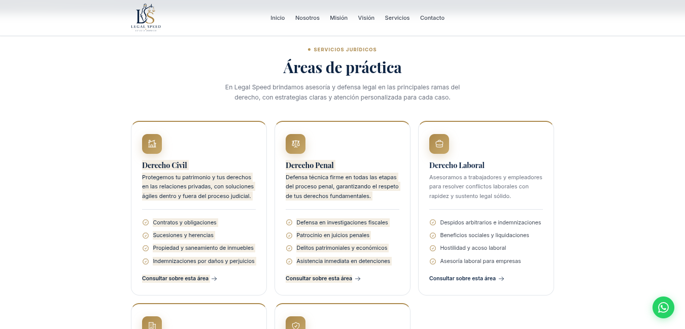 Web Corporativa Legal Speed Peru — captura 4