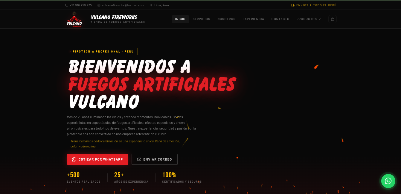 Captura del proyecto Vulcano Fireworks